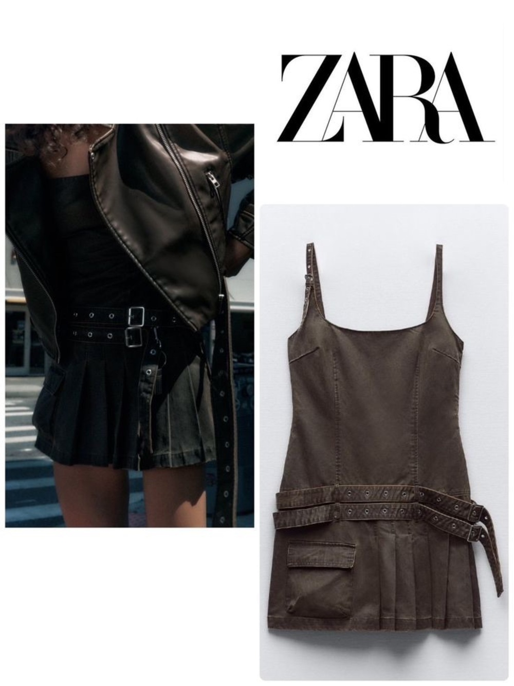 Zara Waxed Biker Dress